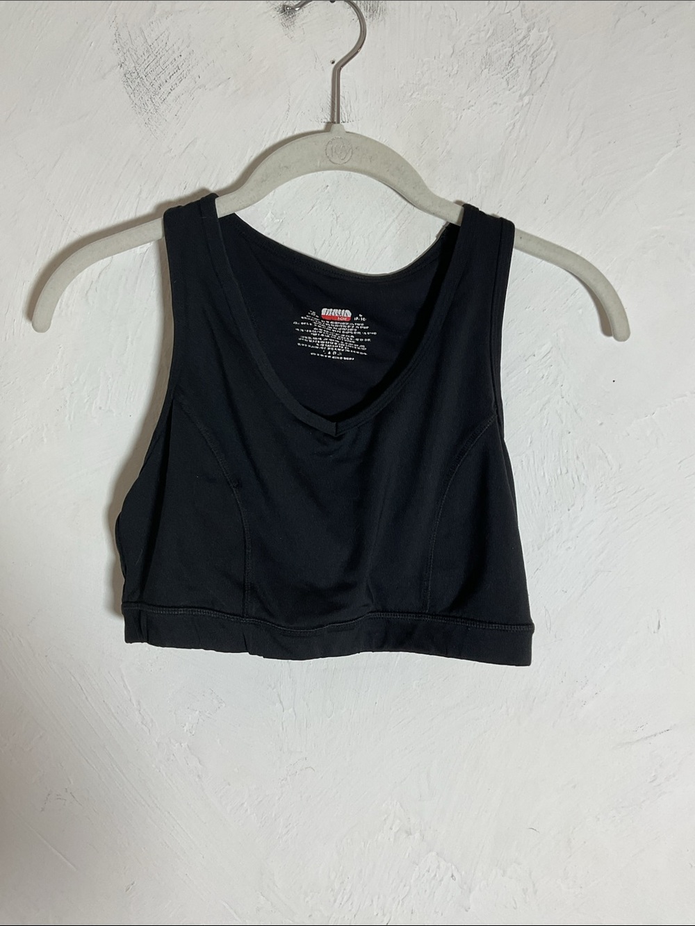 Danskin Now Black V Neck Racerback Active Sports Bra Size M 8-10